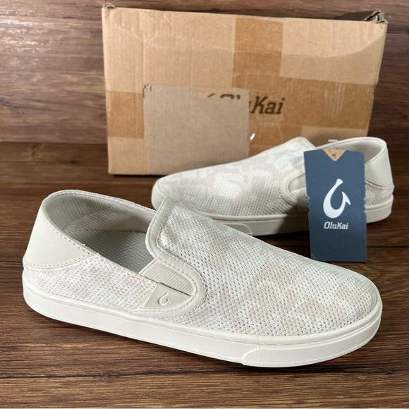OluKai Shoes - Olukai NEW Peheua White Slip-On Sneakers Loafers Women’s Size 5 Shoes Sneakers